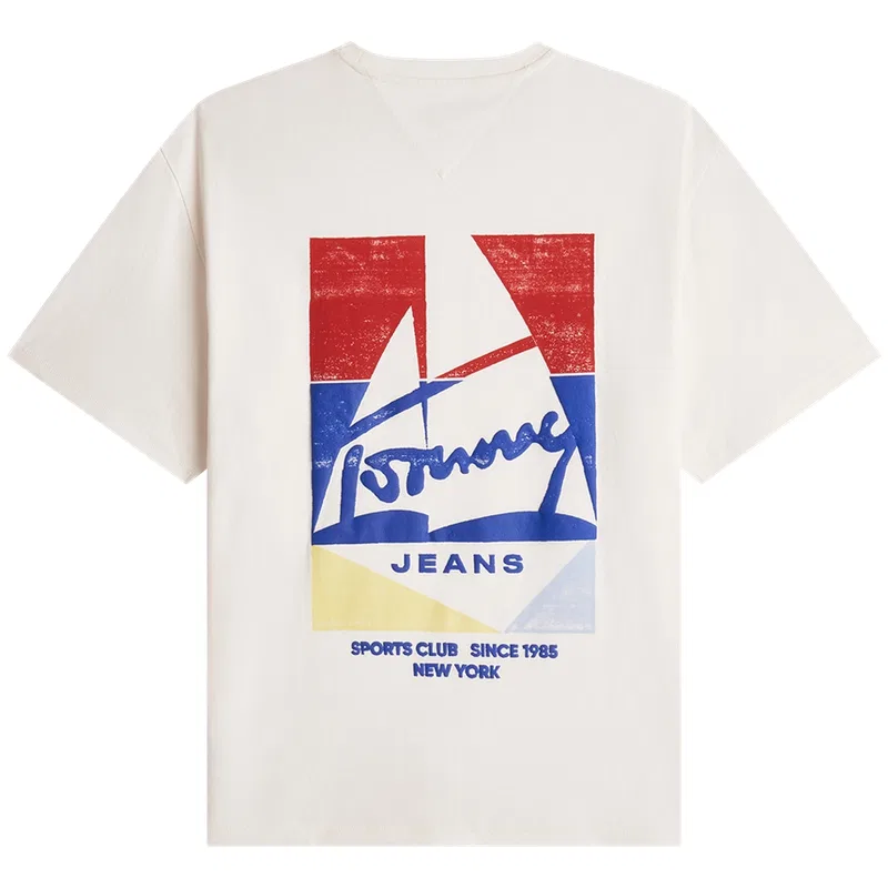 Футболка с круглым вырезом Tommy Hilfiger мужская цвет экрю — фото 3