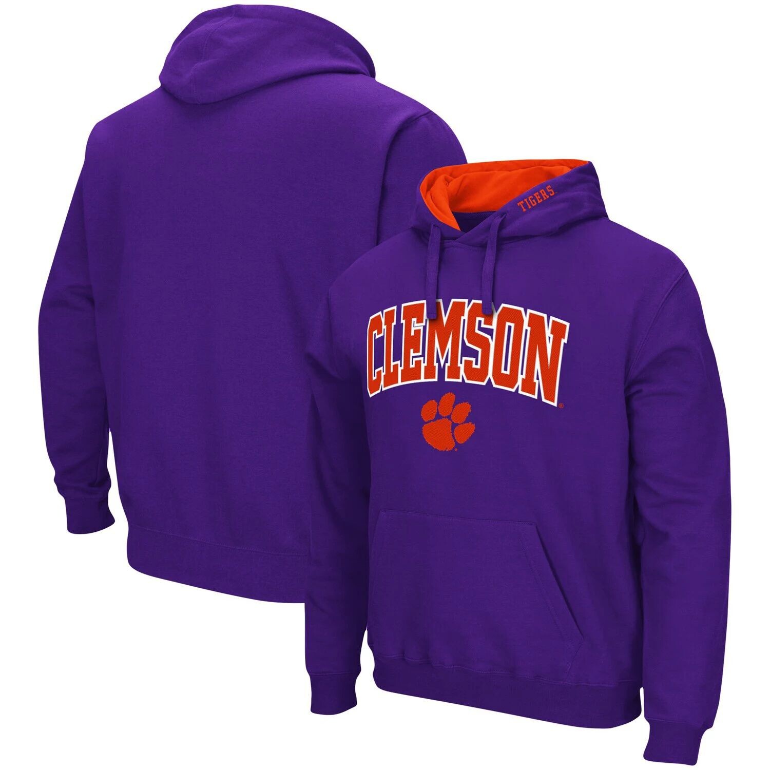 

Мужской фиолетовый пуловер с капюшоном Clemson Tigers Arch & Logo 3.0 Colosseum