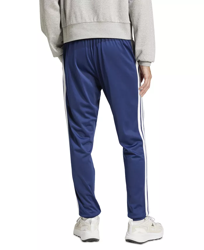 Мужские классические сужающиеся спортивные брюки в полоску adidas, синий — фото 2