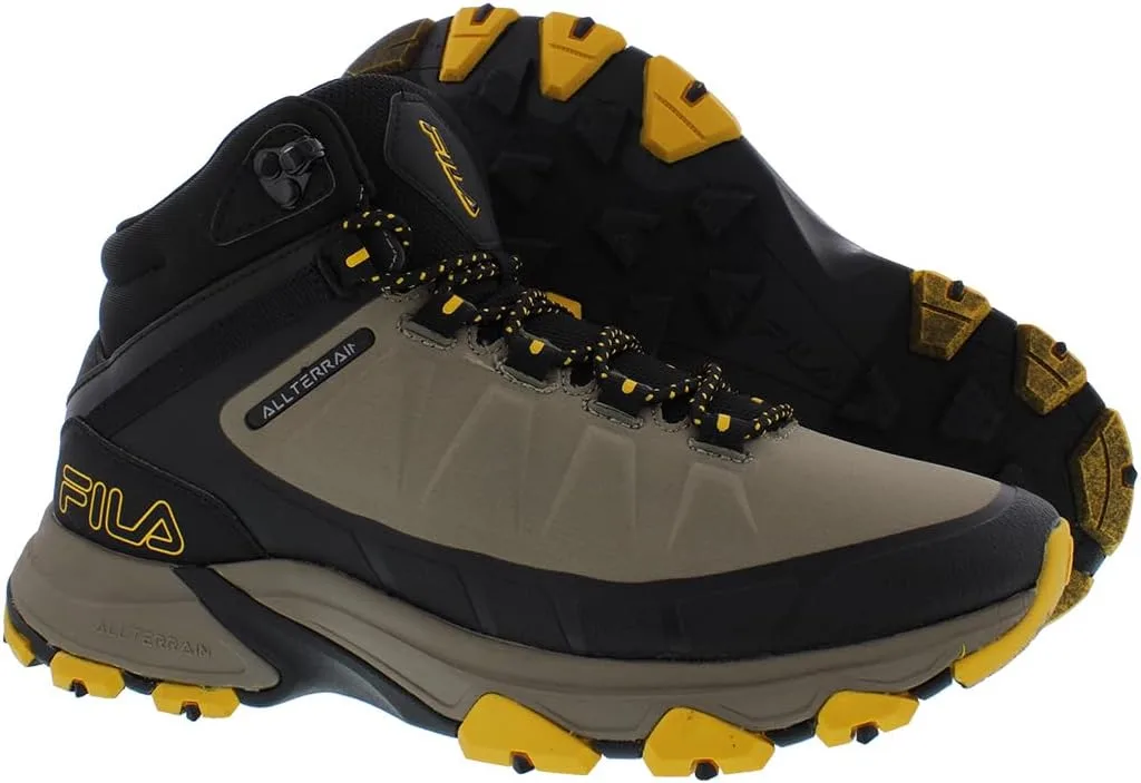 Мужские рабочие кроссовки Fila Hail Storm 3 Mid Composite Toe Trail Work Shoes Ct, черный/коричневый — фото 2