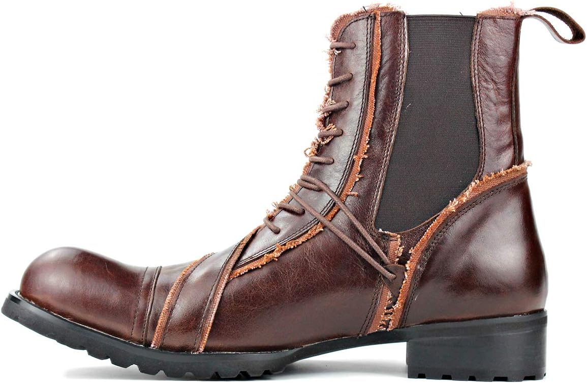 

Мужские ковбойские ботинки из телячьей кожи на шнуровке Generic, коричневый