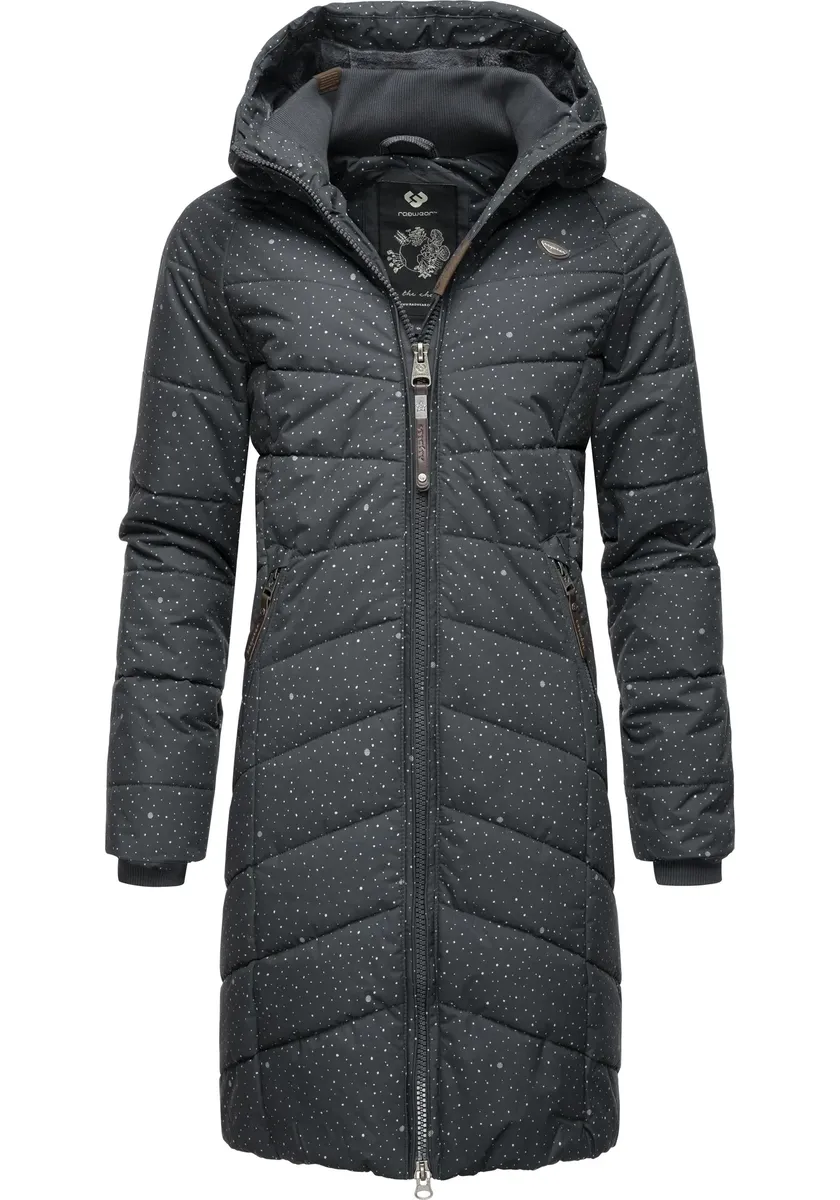 

Стеганое пальто Ragwear "Dizzie Coat Print", стильная стеганая зимняя парка с капюшоном, серый