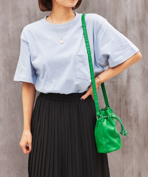 

Футболка с карманом, короткий рукав, однотонная, базовая, унисекс United Athle, светло-голубой