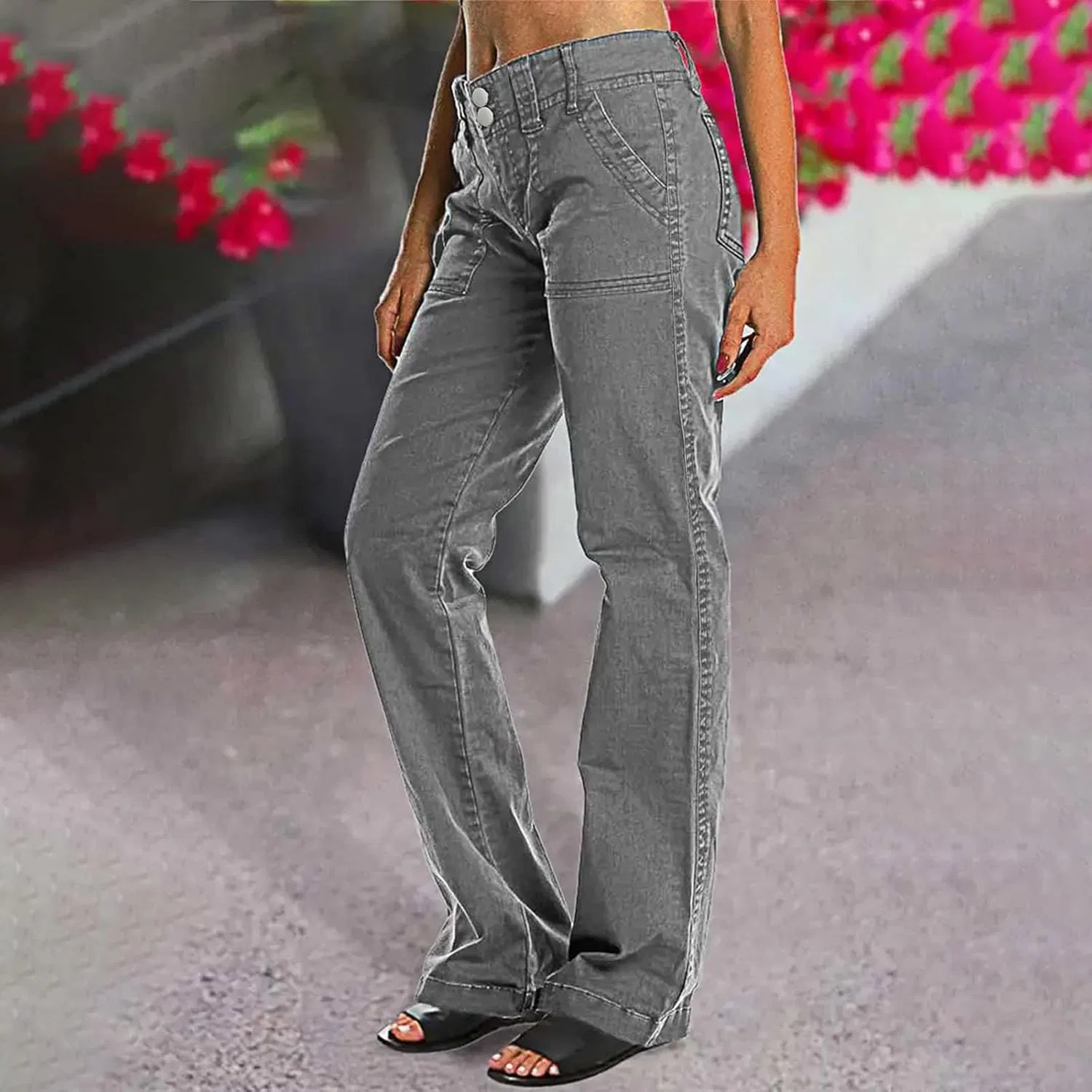 Джинсы клеш Women's Bootcut Jeans, серый — фото 4