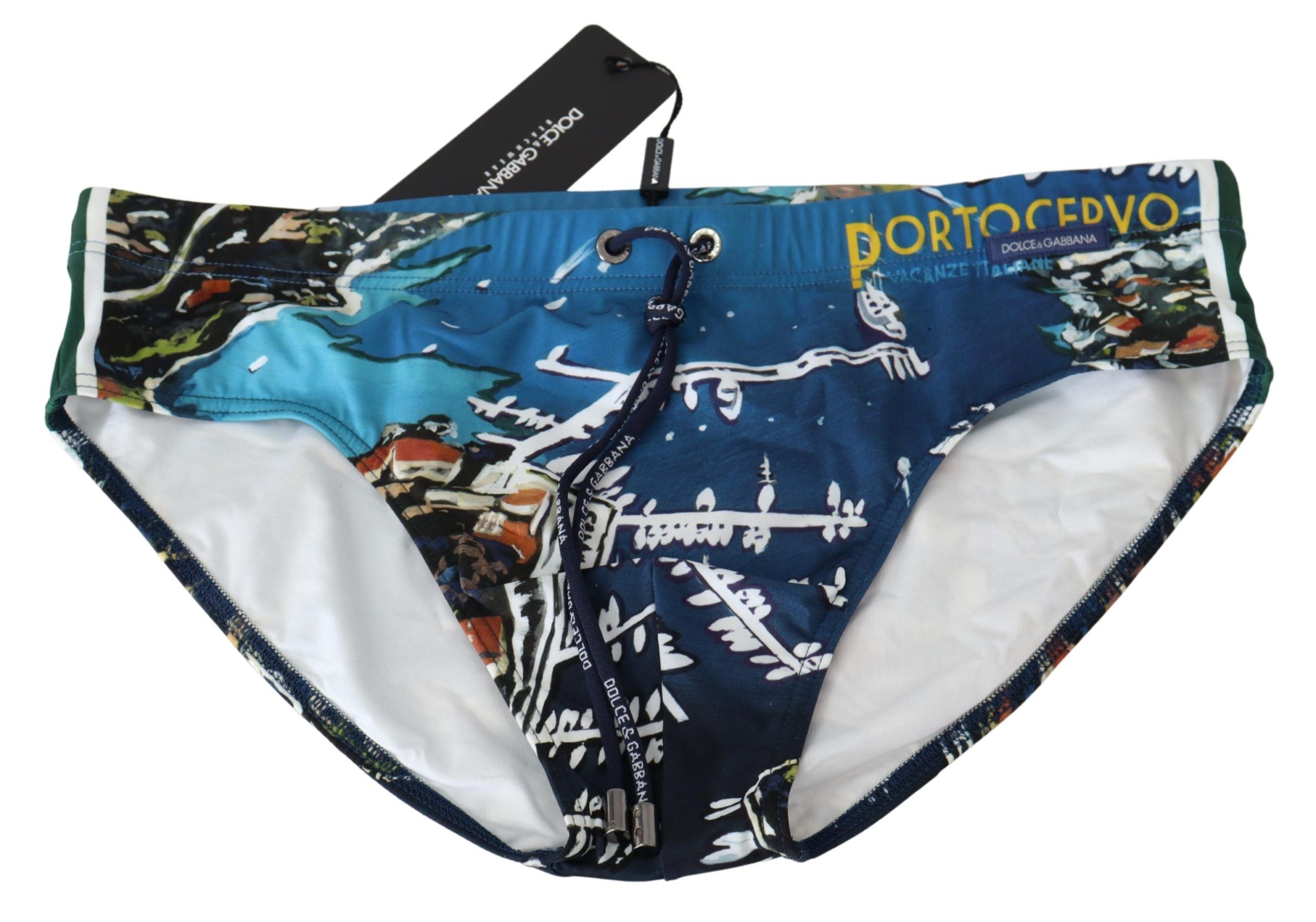 

Плавки-брифы Sleek Blue с принтом Portocervo Dolce & Gabbana, синий