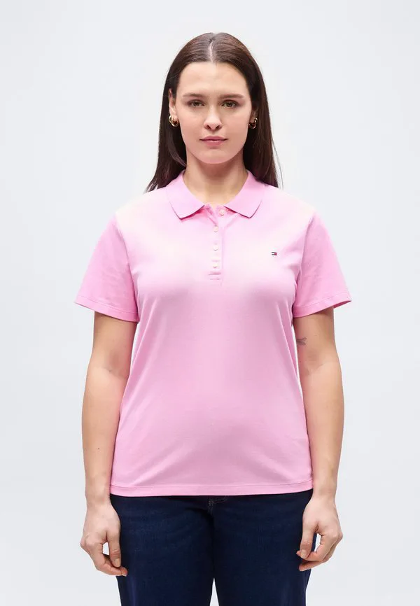 Рубашка-Поло curve 1985 приталенного кроя из пике Tommy Hilfiger Curve, Rose Petal