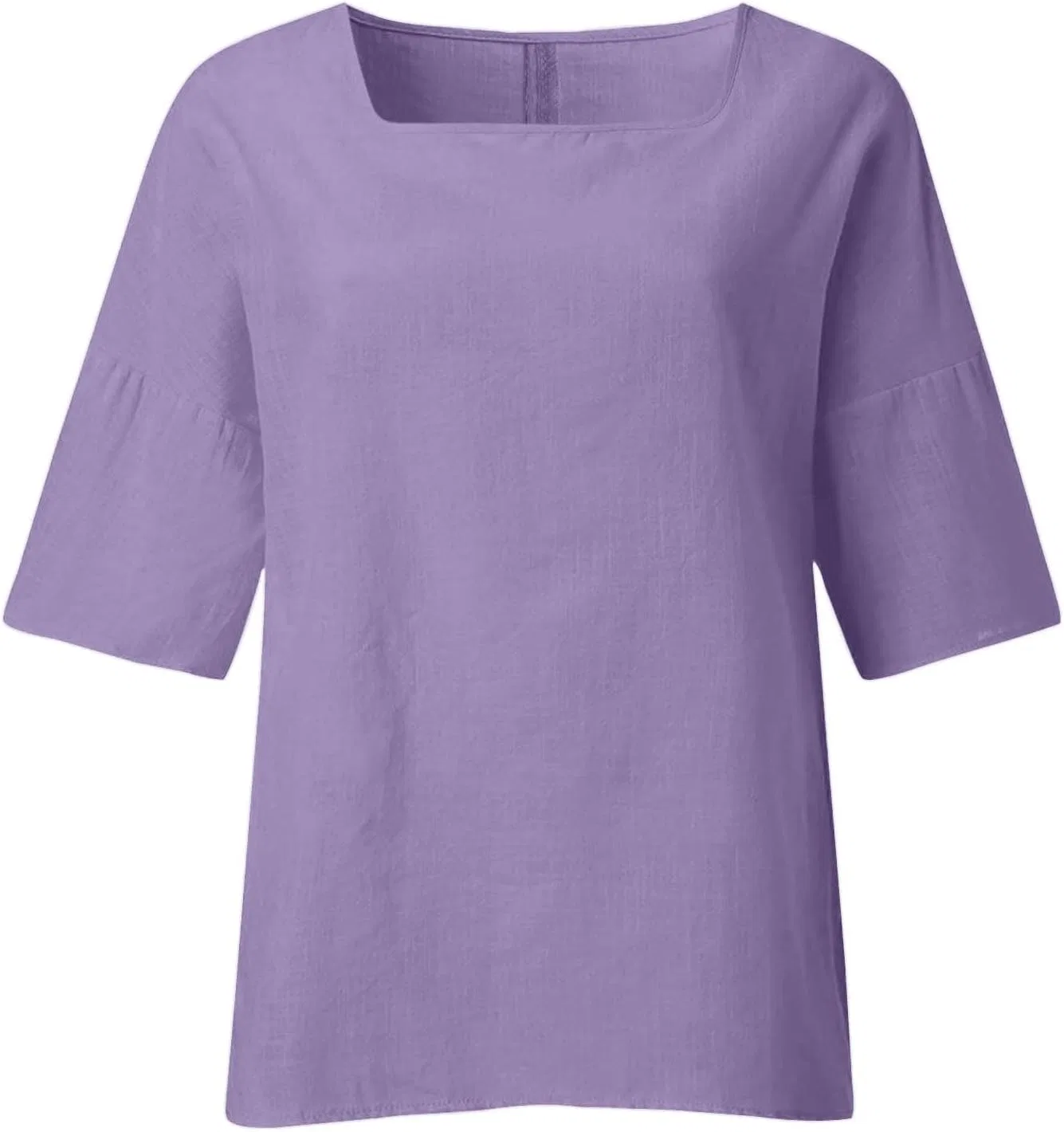 Блуза с цветочным принтом, длинная T-shirt, светло-фиолетовый — фото 4
