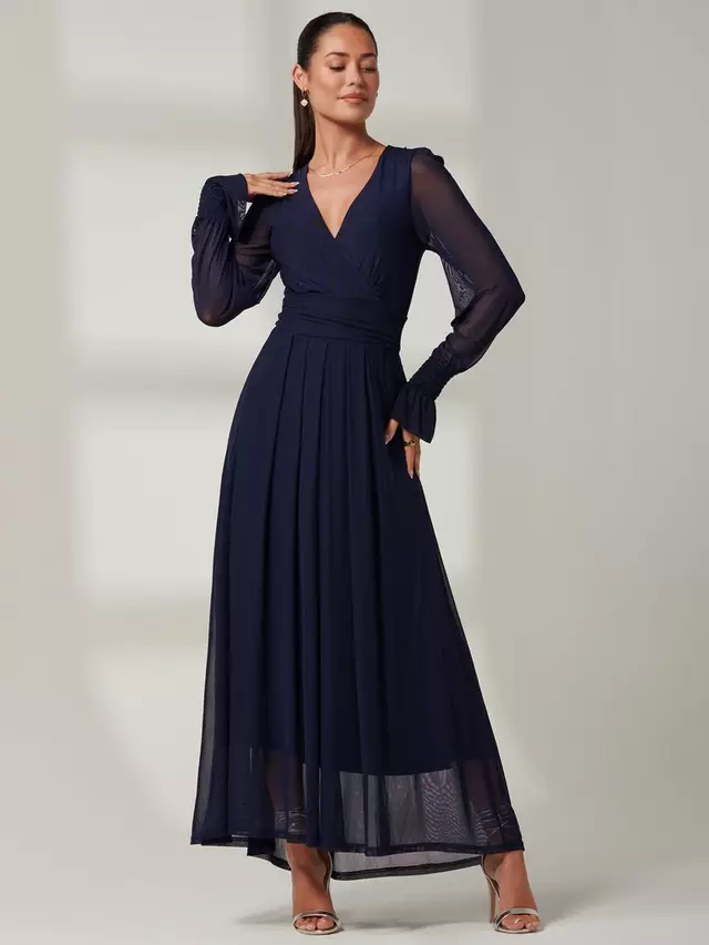 

Платье Jolie Moi Greta Mesh Maxi, темно-синий
