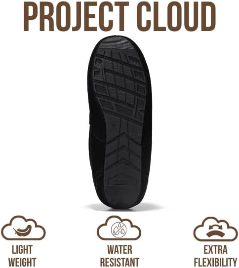 Мужские тапочки Project Cloud из 100 натуральной кожи с стелькой из пены с эффектом памяти - нескользящие и легкие тапочки для дома и улицы для мужчин (Oswin), черный — фото 4