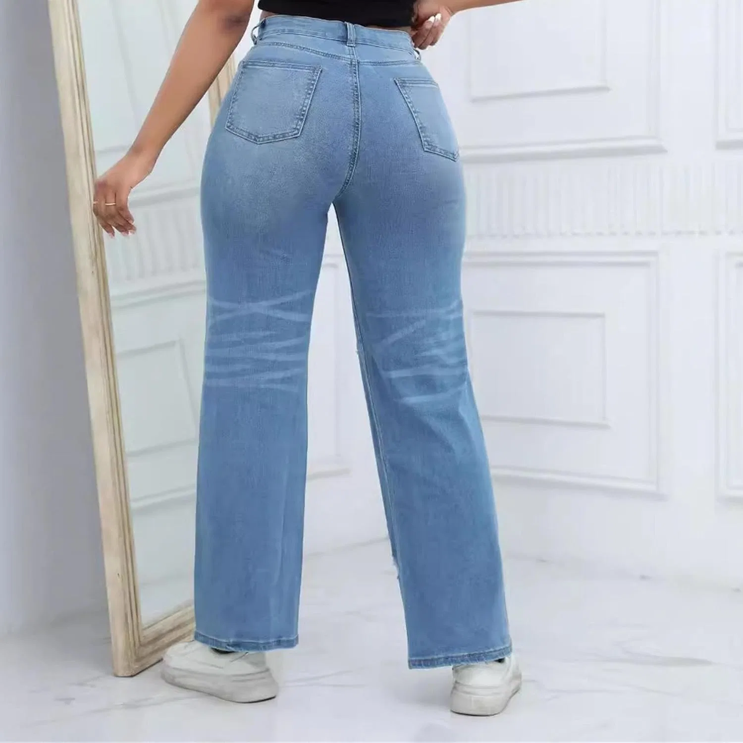 Джинсы клеш Light Blue, Women's Fashion — фото 3