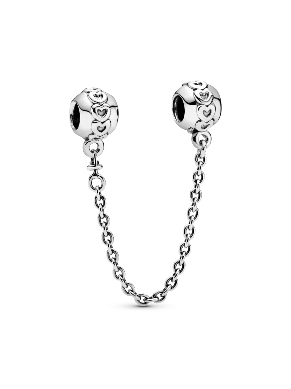 

Подвеска-цепочка безопасности Браслет сердец Pandora, серебро 925 пробы