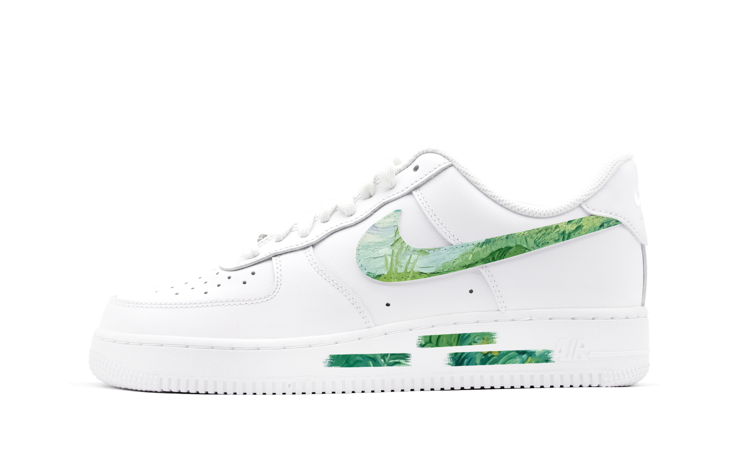 

Женские кроссовки для скейтбординга Nike Air Force 1, White/Green