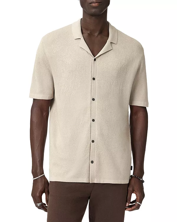 

Жаккардовый свитер с воротником-стойкой Arlon John Varvatos, бежевый