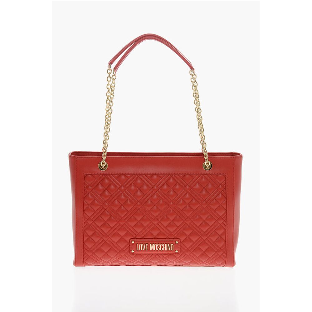 

Стеганая сумка-тоут LOVE с золотой цепочкой Moschino, Red