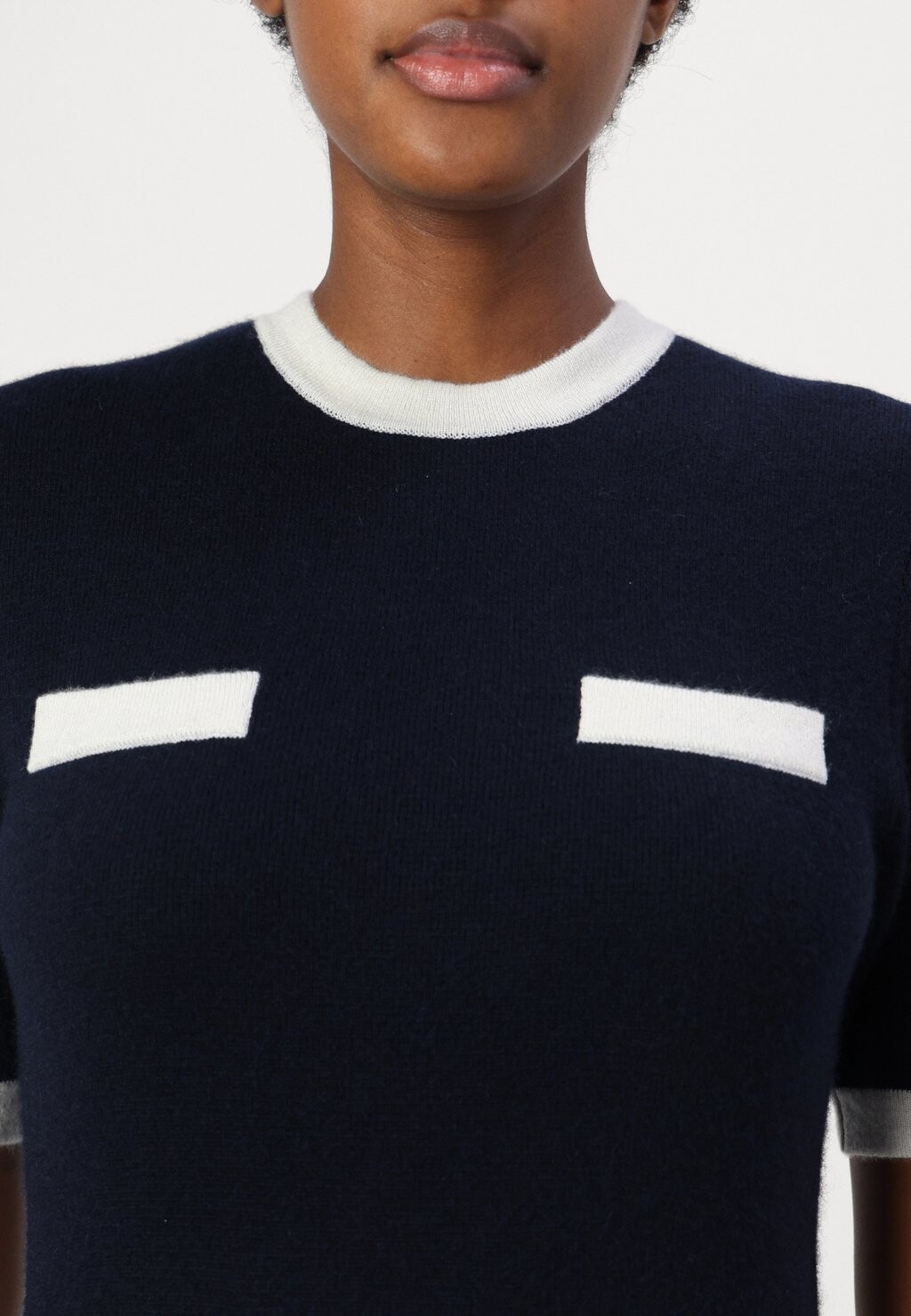 

Платье-джемпер COLOR BLOCK SHORT SLEEVE DRESS pure cashmere, темно-синий