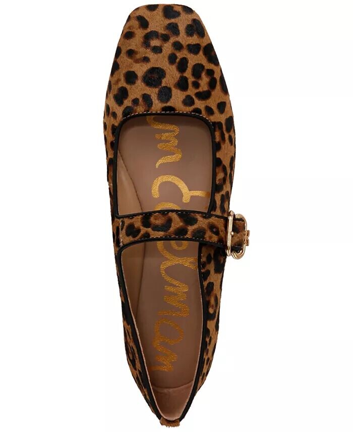 Женские туфли на плоской подошве Mary Jane с пряжкой Michaela Sam Edelman, коричневый — фото 4