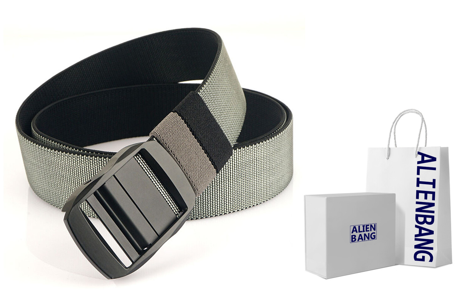 

Кожаный ремень унисекс ALIEN BANG, Черный Армейский Зеленый