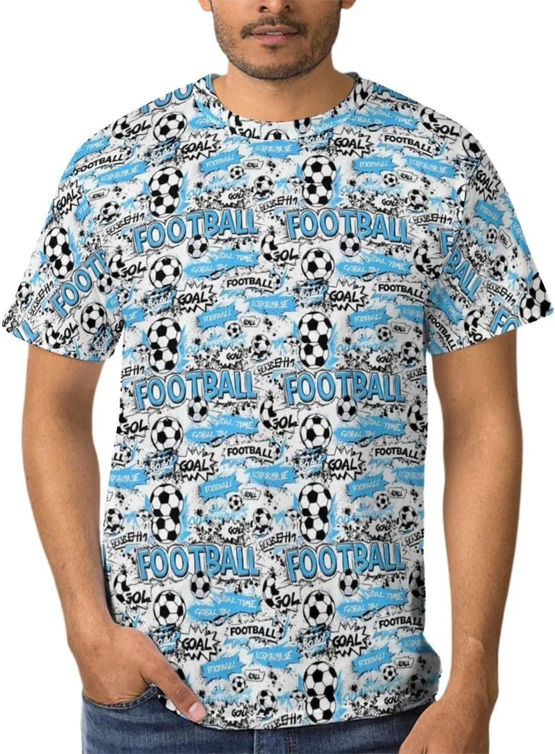 

Футболка мужская с принтом Football Print, короткий рукав, хлопок SDGTCVBHSGD