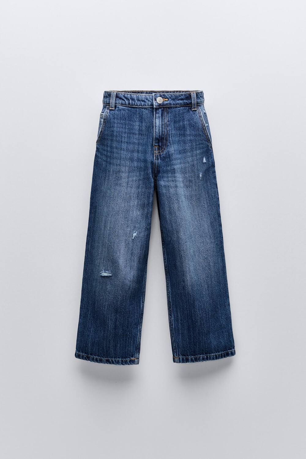 

Разрывные джинсы skater ZARA, синий