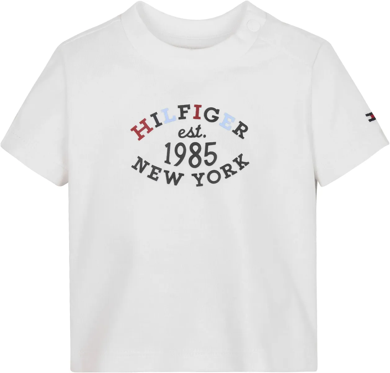 

Рубашка Tommy Hilfiger с короткими рукавами "MONOTYPE OVAL REGULAR TEE SS", для детей до 2 лет, с надписью-логотипом, белый
