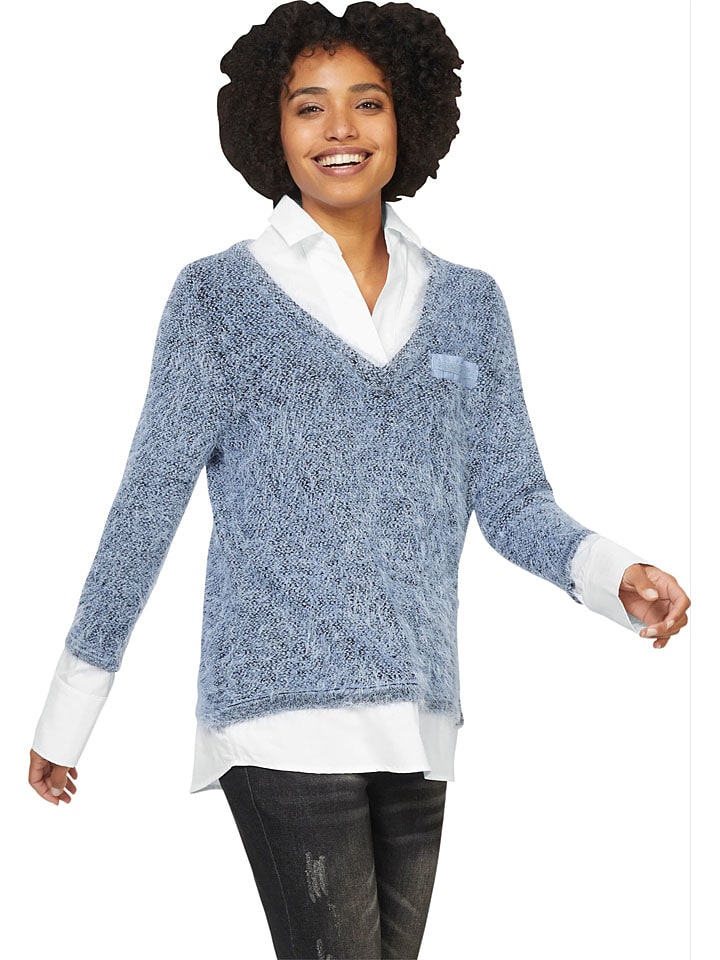 

Пуловер Heine, цвет hellblau/weiß