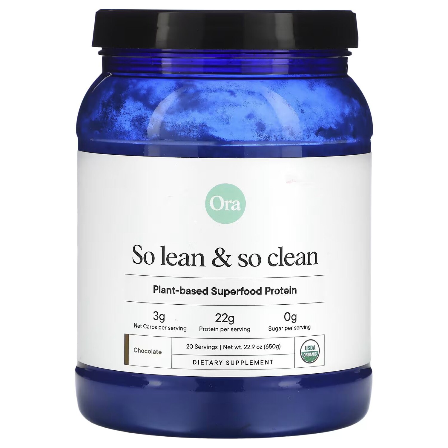 

So Lean & So Clean, растительный суперпродуктовый белок, шоколад, 22,9 унции (650 г) Ora