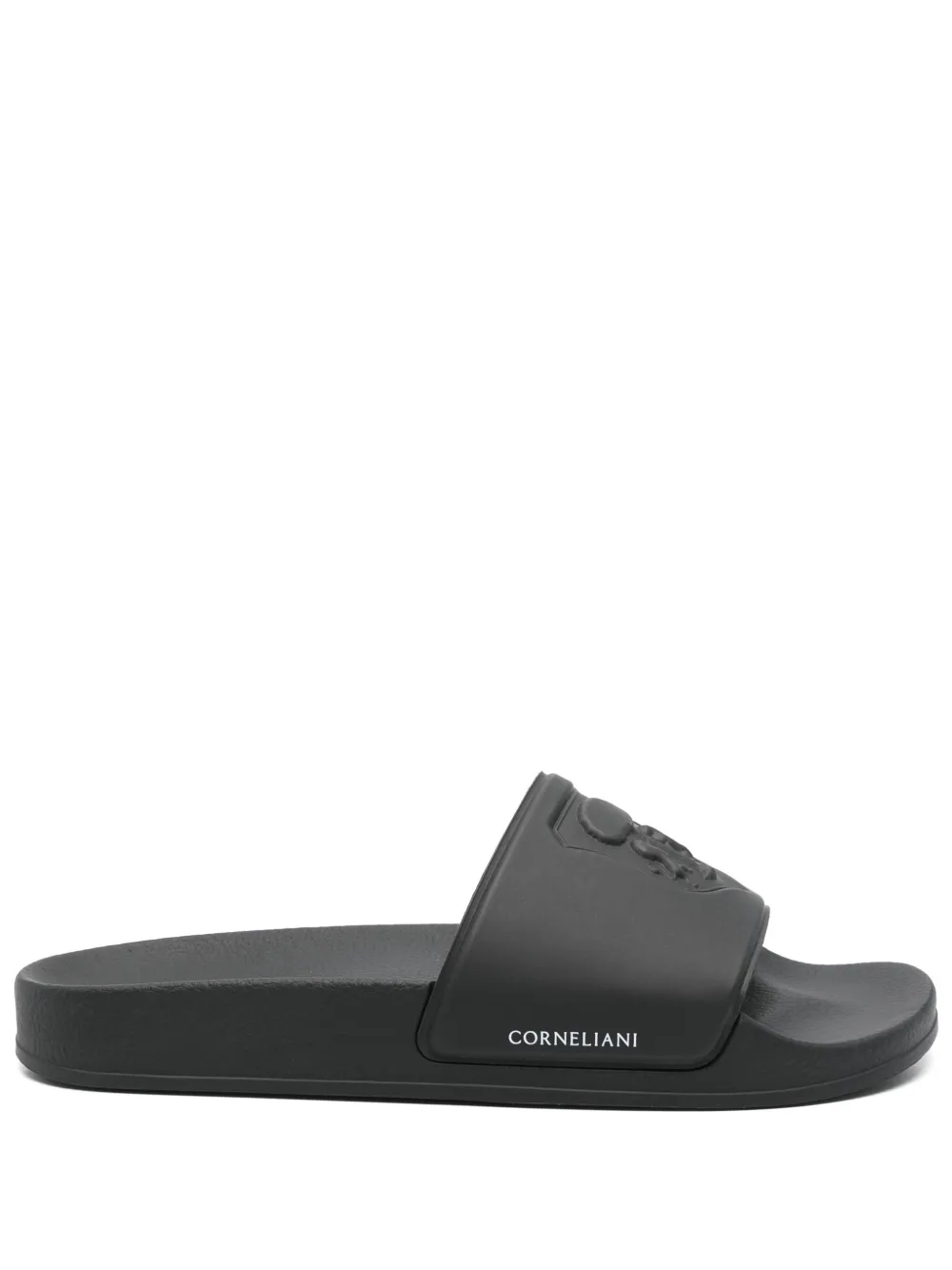 

Шлепанцы с тиснением Corneliani, черный