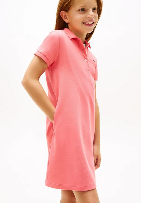 Платье-Поло с коротким рукавом из ткани пике, повседневное платье Tommy Hilfiger, Tropical Blush