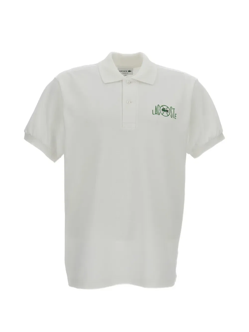 Рубашка поло с вышитым логотипом Lacoste, белый
