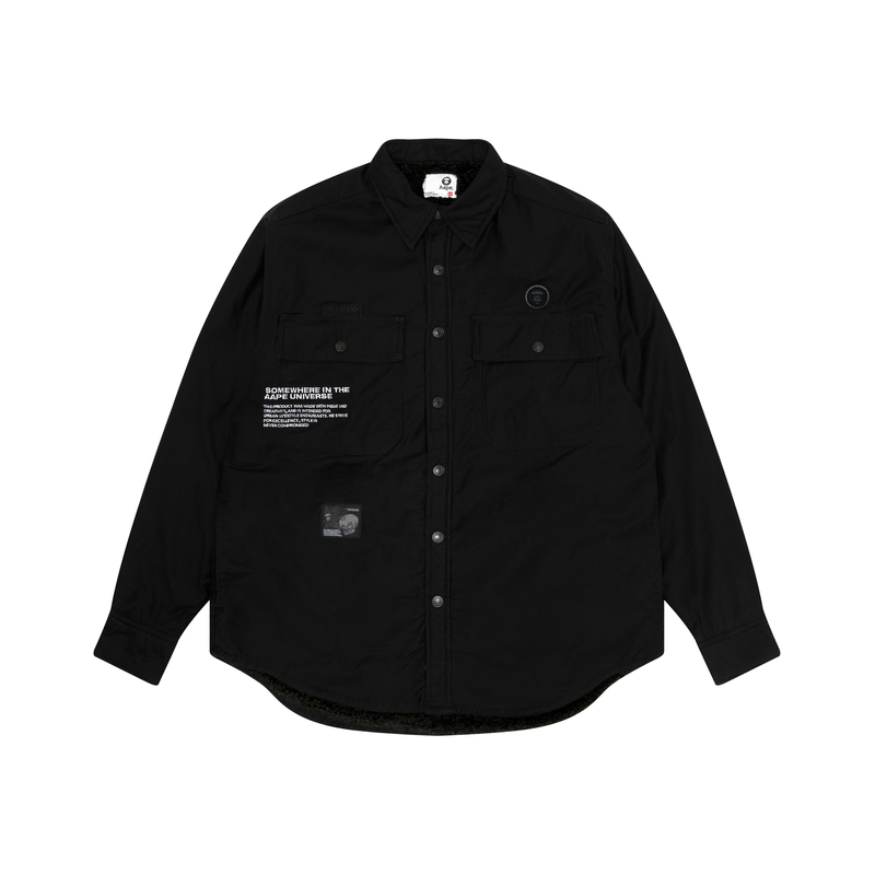 

Aape Хлопковая рубашка с аппликацией логотипа, Black BKX