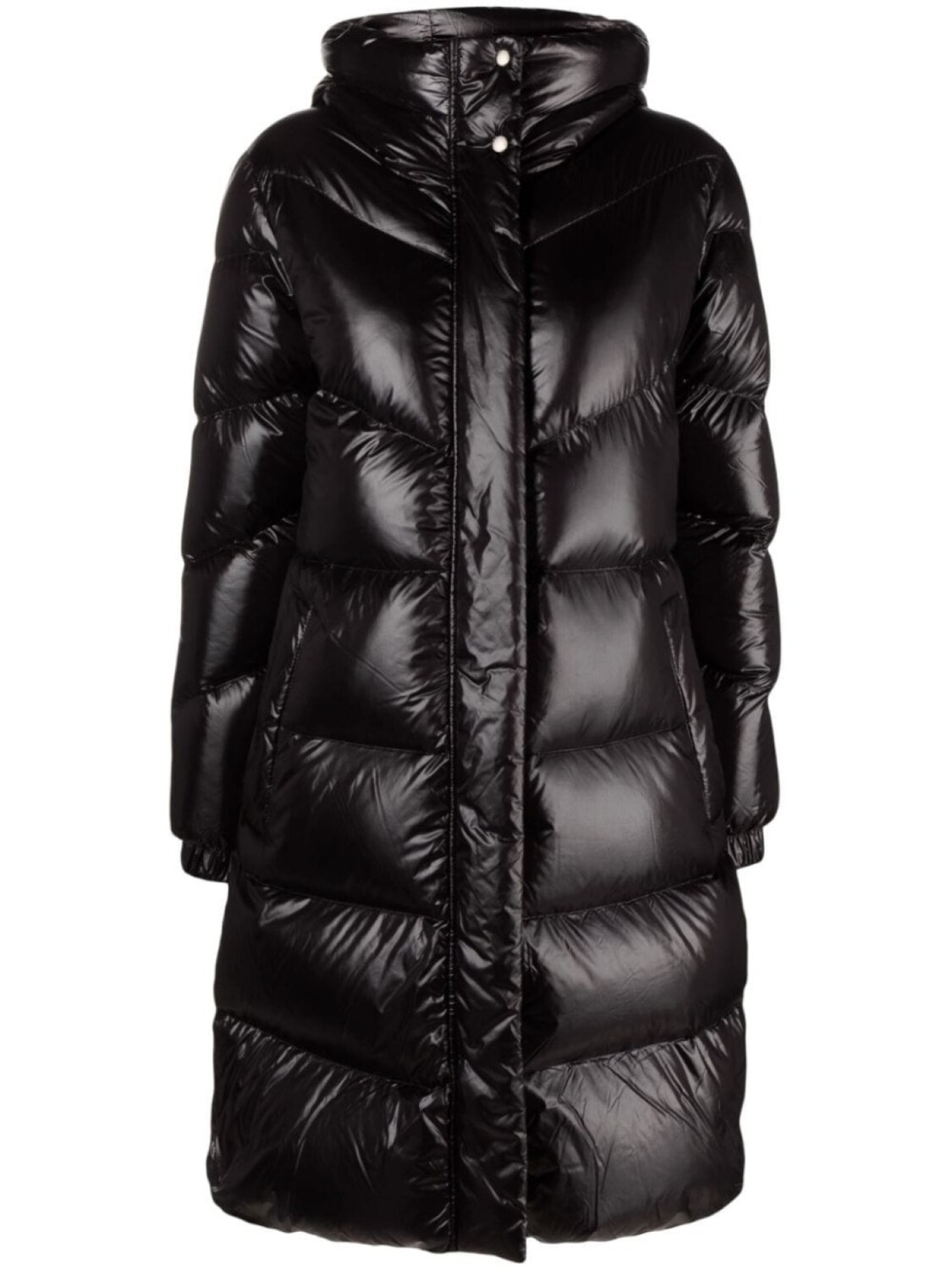 

Woolrich непромокаемый пуховик с нашивкой-логотипом, черный