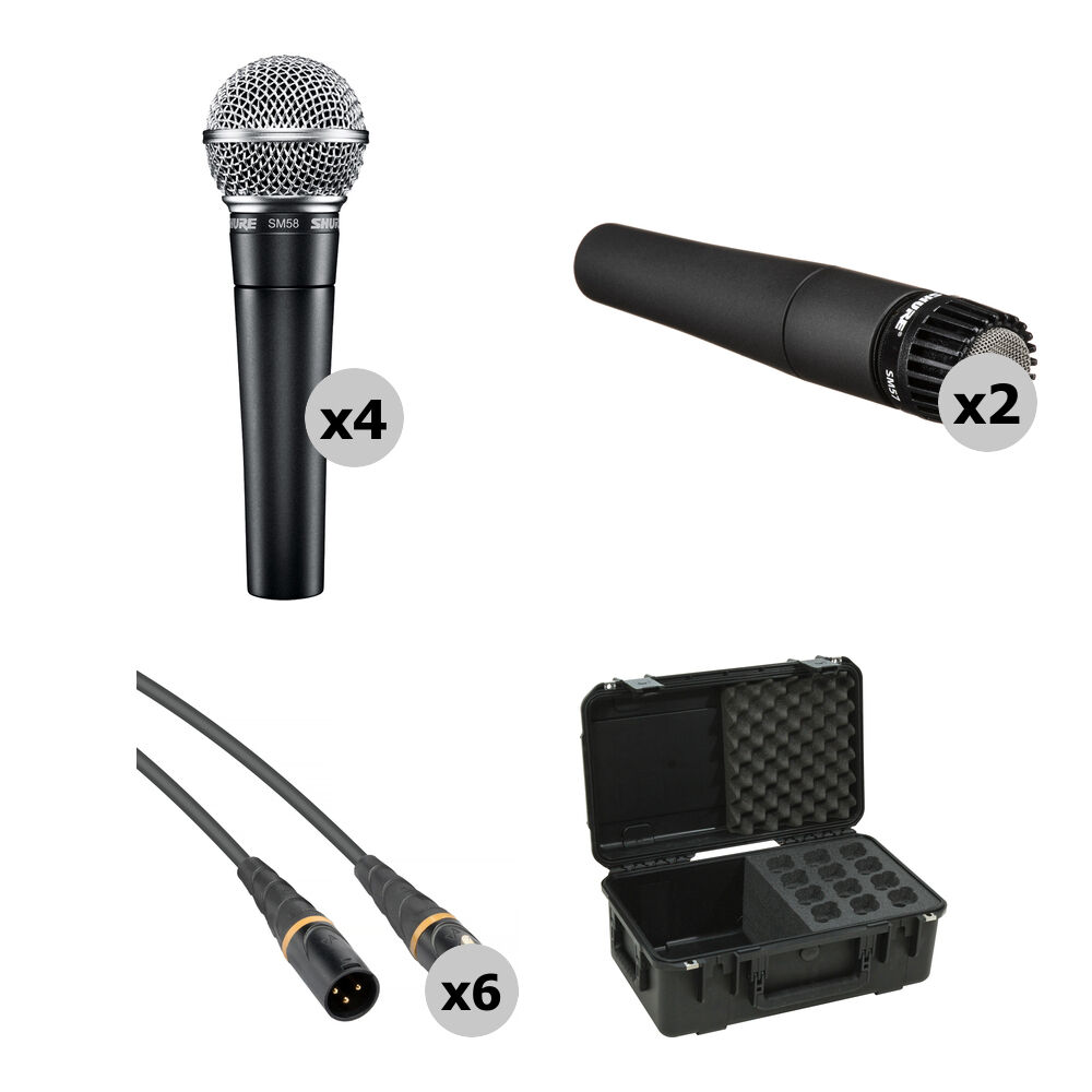 

Динамический микрофон Shure SM58 and SM57 Microphone Band Kit with Cables and Case