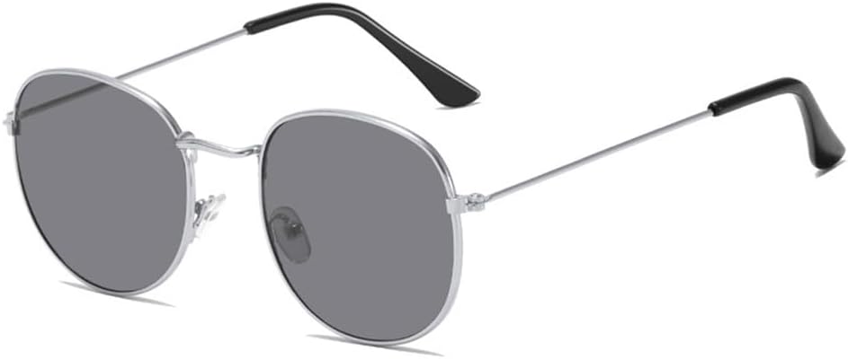 

Круглые солнцезащитные очки для мужчин, винтажные металлические солнцезащитные очки для женщин, солнцезащитные очки-маски, женские солнцезащитные очки для женщин и мужчин LOVQZAOF, Silver