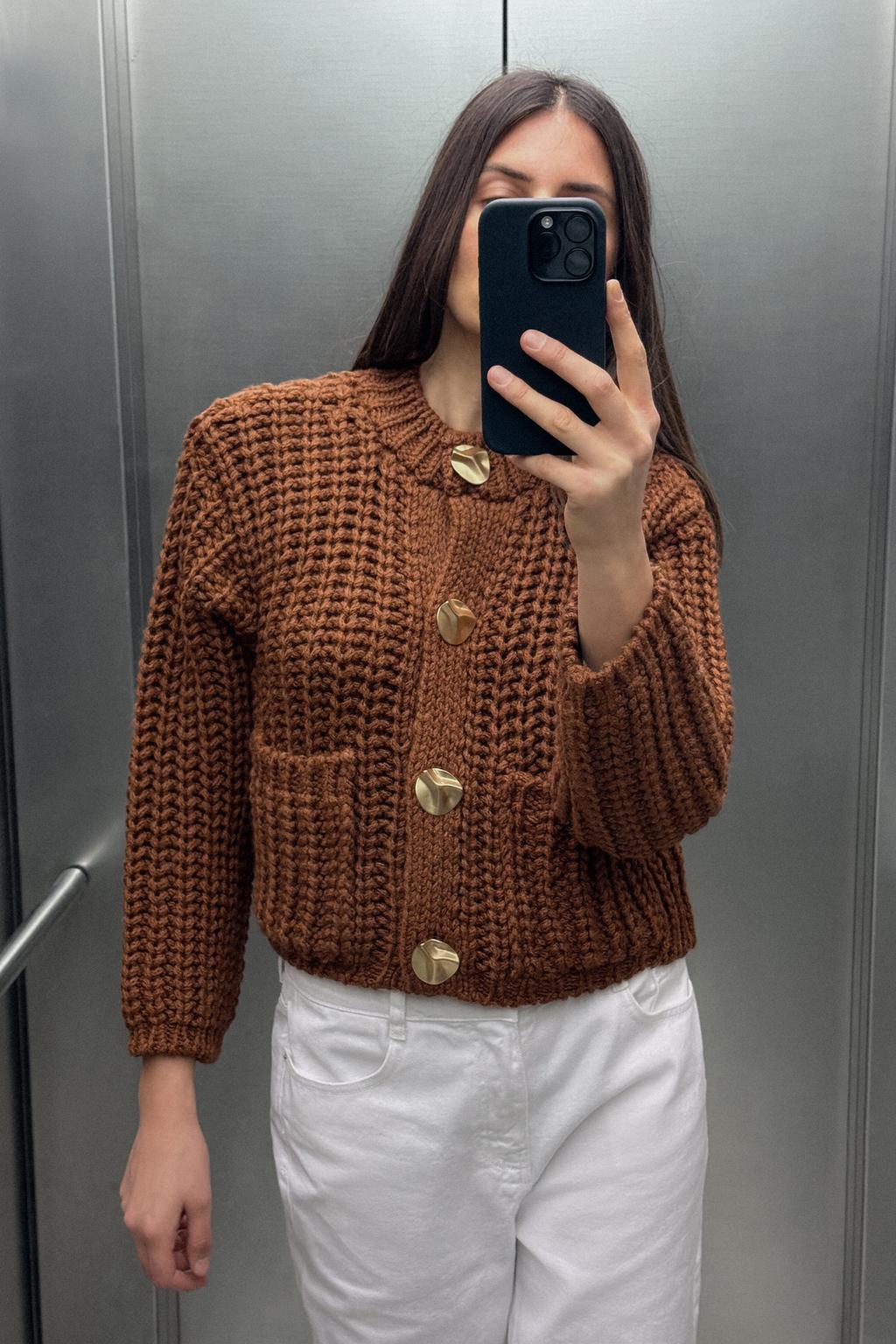 

Кардиган из плотной вязки ZARA, цвет Caramel