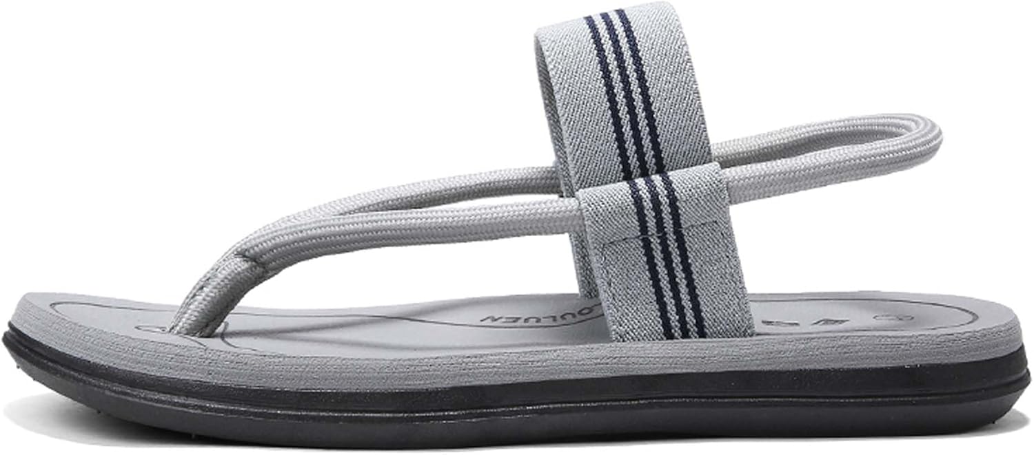 

Большие мужские тапочки для прогулок, удобные шлепанцы для ходьбы, сандалии, повседневная обувь на плоской подошве Generic, серый