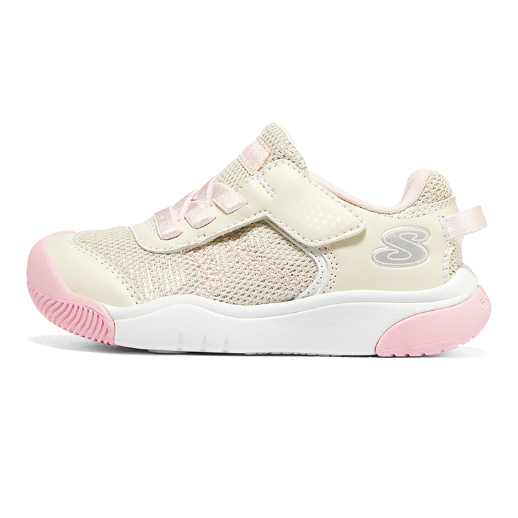 

Низкие детские туфли бежево-розовые Skechers