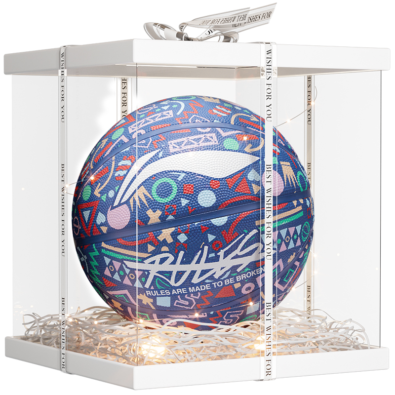 

LINING Китайский резиновый баскетбольный мяч blue graffiti размер 7 тренировочный для детей