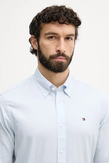 Рубашка из хлопка Tommy Hilfiger, синий — фото 4