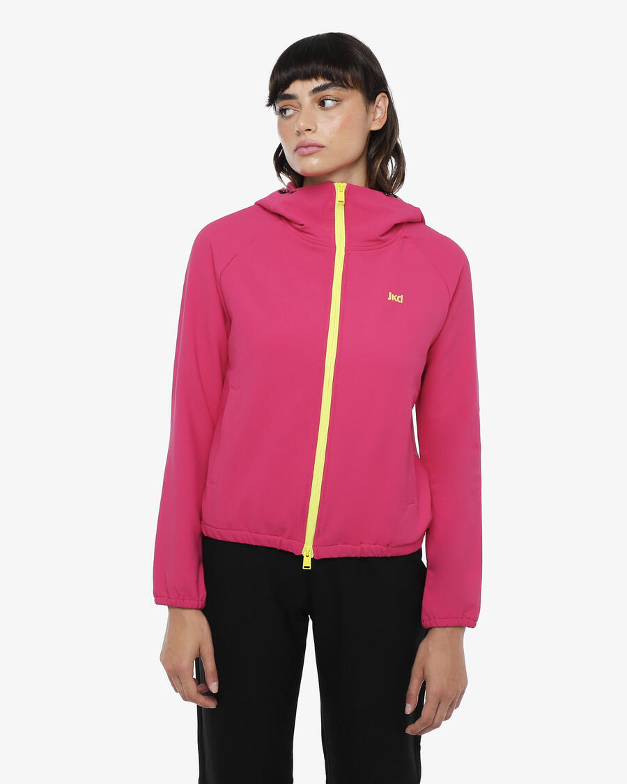 

JAKED Женская синтетическая фитнес-толстовка малинового и лаймового цветов