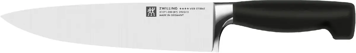 

Поварской нож Zwilling "ЧЕТЫРЕ ЗВЕЗДЫ", (1 шт.), 20 см Общая длина 33 см, Длина лезвия 20 см., черный