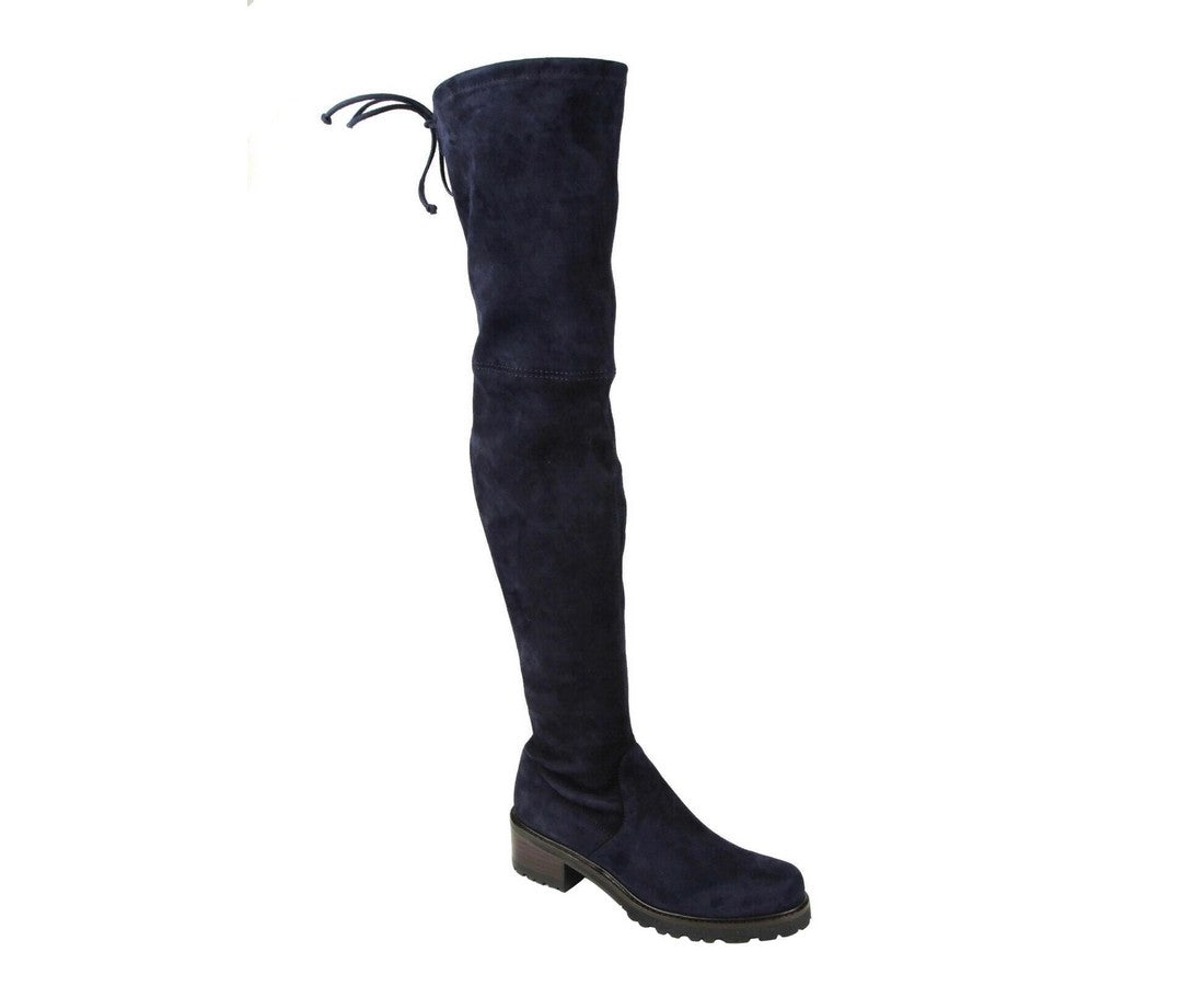 Женские замшевые ботфорты Stuart Weitzman, цвет Nice Blue