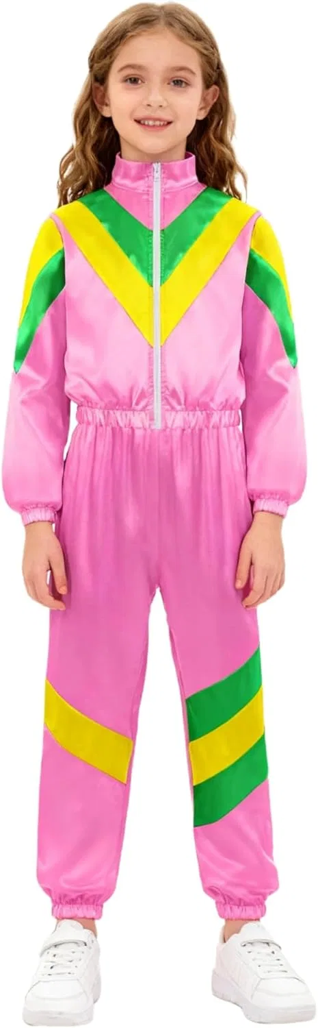 Детский спортивный костюм в стиле ретро Winnrchan Hot Pink