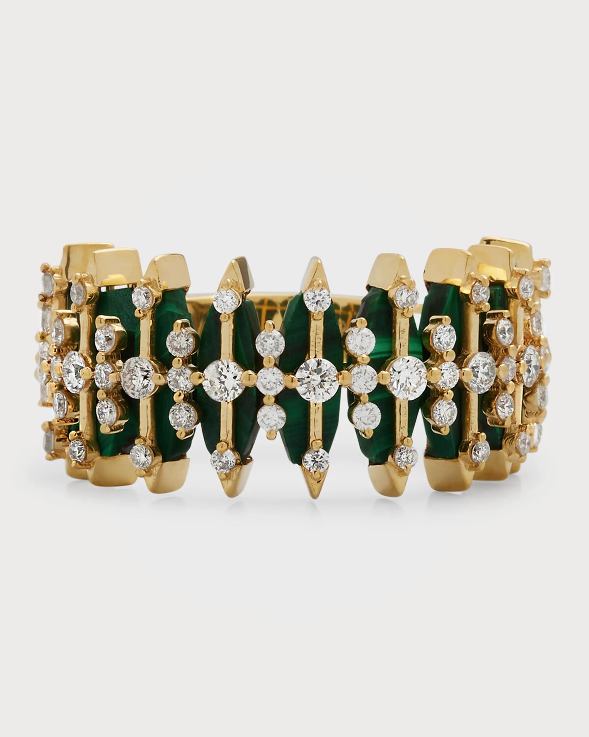 

Кольцо Gratiana с малахитом 18 карат и бриллиантом, размер 7 Kastel Jewelry