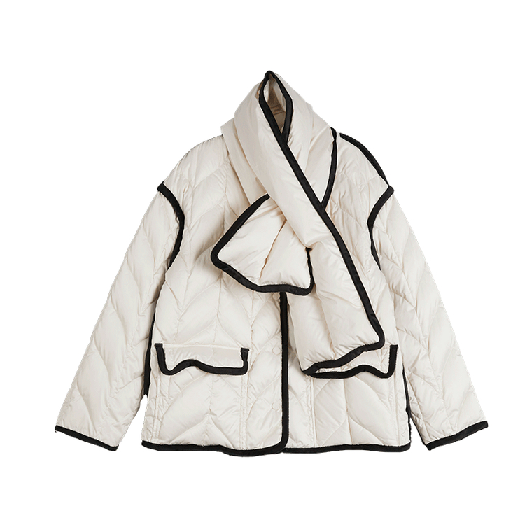 

ELLE Пуховик Women's Ecru V-образный вырез утепленный Others