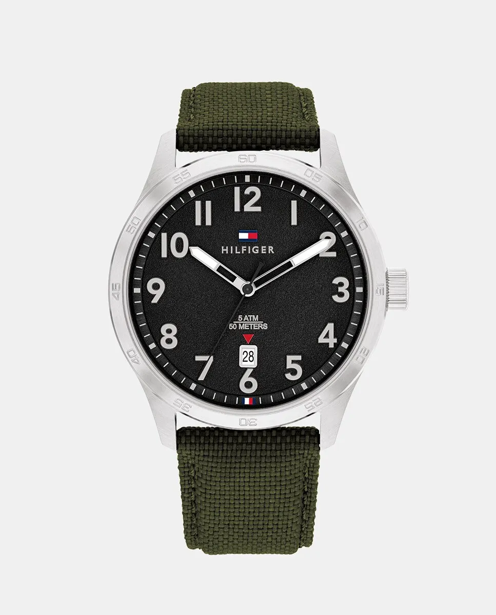 

Мужские часы Forrest 1710593 зеленые текстильные Tommy Hilfiger, зеленый