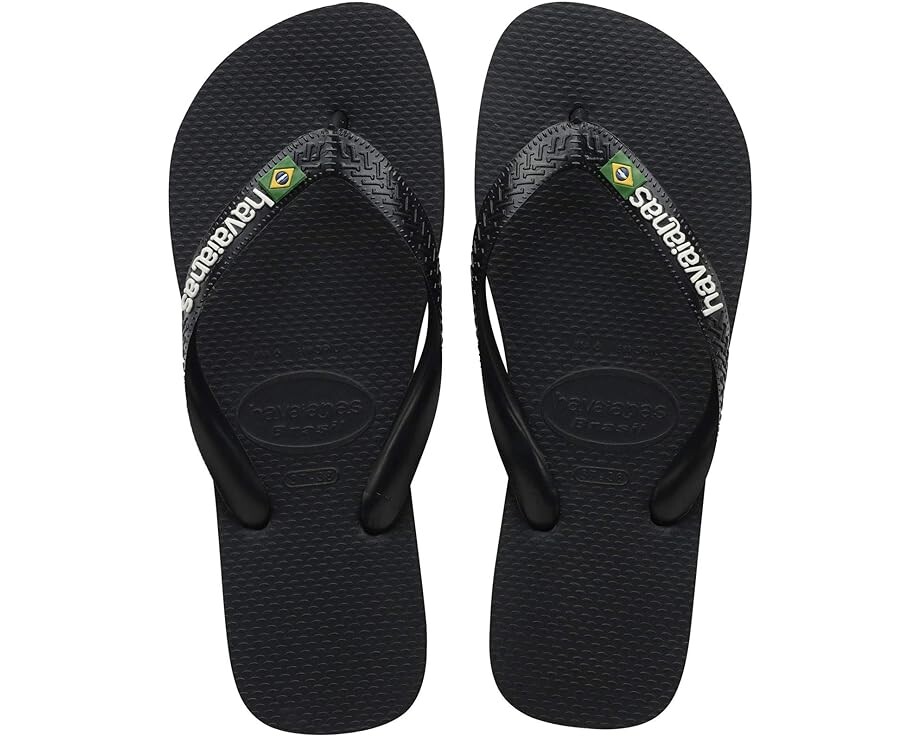 

Сандалии Havaianas Brazil Logo Unisex Flip Flops, цвет Black/Black