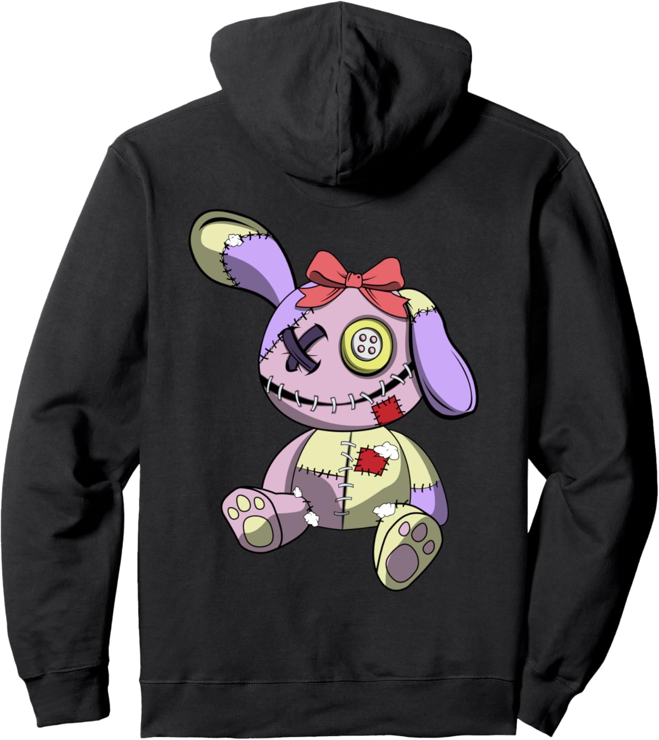 

Японский милый пастельный готический милый жутковатый плюшевый мишка - жутковатая толстовка Japanese Pastel Goth Creepy Plush Toys, черный