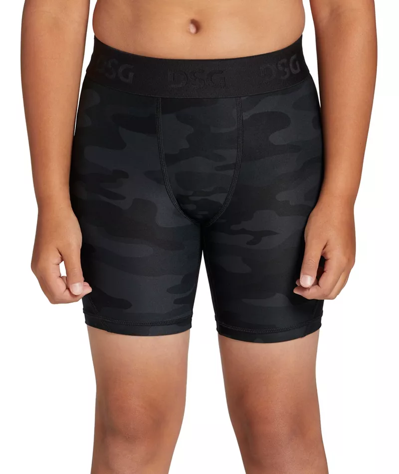 

Компрессионные шорты с принтом для мальчиков DSG, цвет Pure Black Perfect Camo