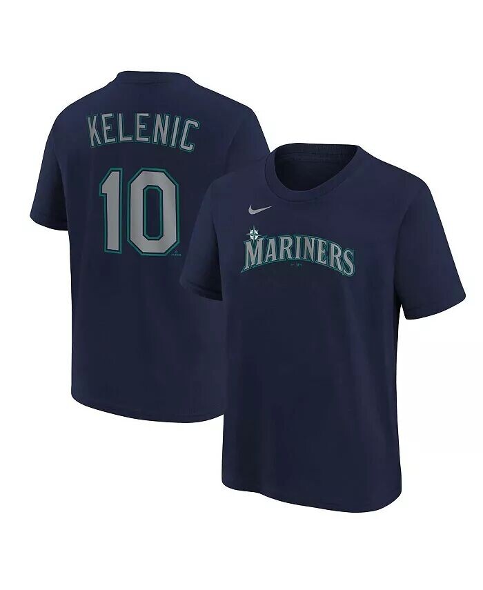 

Темно-синяя футболка Big Boys Jarred Kelenic Seattle Mariners с именем и номером игрока Nike, синий