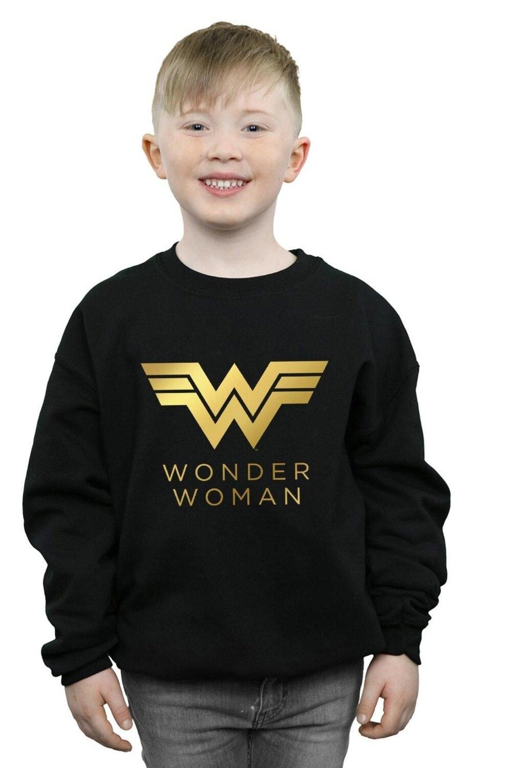 

Толстовка с золотым логотипом Wonder Woman 84 DC Comics, черный